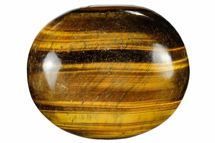 Polished Tiger's Eye Palm Stone - South Africa #115549